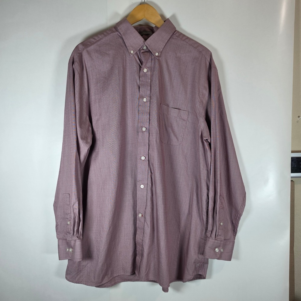 Daniel Cremieux Signature Collection Mens XL Burgundy Cotton Dobby Button Down